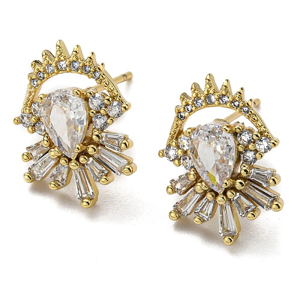 PandaHall Rack Plating Brass Teardrop Stud Earrings with Cubic Zirconia, Lead Free & Cadmium Free, Real 18K Gold Plated, 15x11mm Cubic...
PandaHall Rack Plating Brass Teardrop Stud Earrings with Cubic Zirconia, Lead Free & Cadmium Free, Real 18K Gold Plated, 15x11mm Cubic...