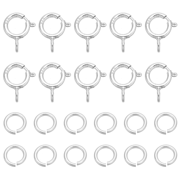 PandaHall 20Pcs 925 Sterling Silver Spring Ring Clasps, with 20Pcs Open Jump Rings, Silver, Spring Ring Clasps: 7x5x1mm, Hole: 1.5mm...
PandaHall 20Pcs 925 Sterling Silver Spring Ring Clasps, with 20Pcs Open Jump Rings, Silver, Spring Ring Clasps: 7x5x1mm, Hole: 1.5mm...