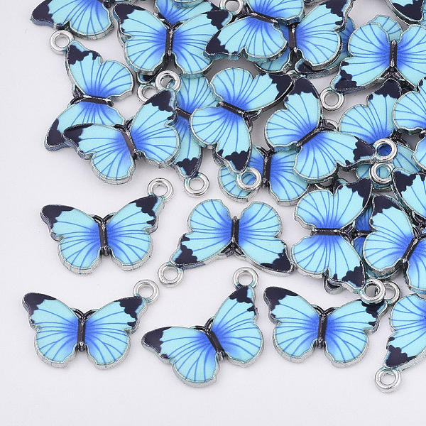 PandaHall Printed Alloy Pendants, with Enamel, Butterfly, Platinum, Dodger Blue, 13.5x20x2mm, Hole: 1.6mm Alloy+Enamel Butterfly
PandaHall Printed Alloy Pendants, with Enamel, Butterfly, Platinum, Dodger Blue, 13.5x20x2mm, Hole: 1.6mm Alloy+Enamel Butterfly