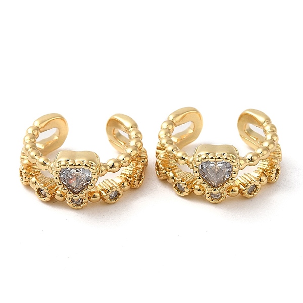 PandaHall Rack Plating Brass Micro Pave Cubic Zirconia Heart Cuff Earrings, Non Piercing Earrings, Cadmium Free & Lead Free, Real 18K Gold..., Clear
PandaHall Rack Plating Brass Micro Pave Cubic Zirconia Heart Cuff Earrings, Non Piercing Earrings, Cadmium Free & Lead Free, Real 18K Gold..., Clear