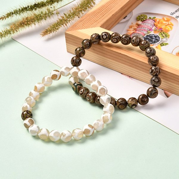PandaHall Stone Gift for Men Women, Tibetan 3-Eye dZi & Giraffe Skin Natural Tibetan Agate Stretch Bracelets Set, with Buddha Head & Tree of..., Multicolor
PandaHall Stone Gift for Men Women, Tibetan 3-Eye dZi & Giraffe Skin Natural Tibetan Agate Stretch Bracelets Set, with Buddha Head & Tree of..., Multicolor