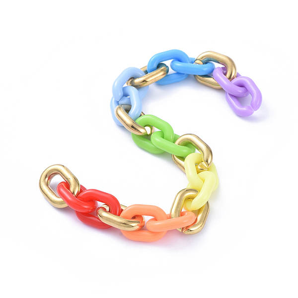 PandaHall Handmade Cable Chains, with Acrylic Linking Rings and CCB Plastic Linking Rings, Oval, for Jewelry Making, Colorful, Link...
PandaHall Handmade Cable Chains, with Acrylic Linking Rings and CCB Plastic Linking Rings, Oval, for Jewelry Making, Colorful, Link...