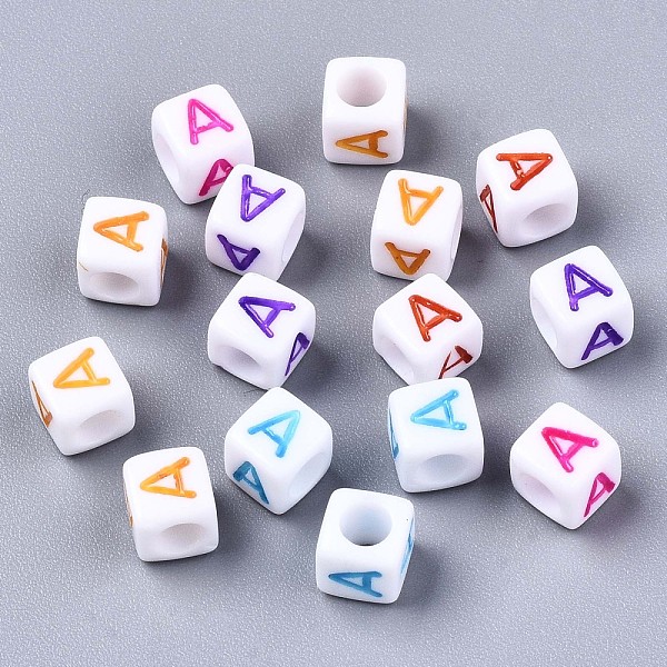PandaHall Acrylic Beads, Horizontal Hole, Cube with Mixed Color Letter, Letter.A, 6x6x6mm, Hole: 3mm Acrylic Cube Multicolor
PandaHall Acrylic Beads, Horizontal Hole, Cube with Mixed Color Letter, Letter.A, 6x6x6mm, Hole: 3mm Acrylic Cube Multicolor