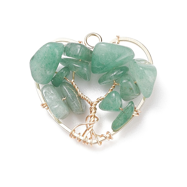 PandaHall Natural Green Aventurine Pendants, with Copper Findings and Brass Findings, Heart & Tree, 25.5x27x8mm, Hole: 2.6mm Green...
PandaHall Natural Green Aventurine Pendants, with Copper Findings and Brass Findings, Heart & Tree, 25.5x27x8mm, Hole: 2.6mm Green...