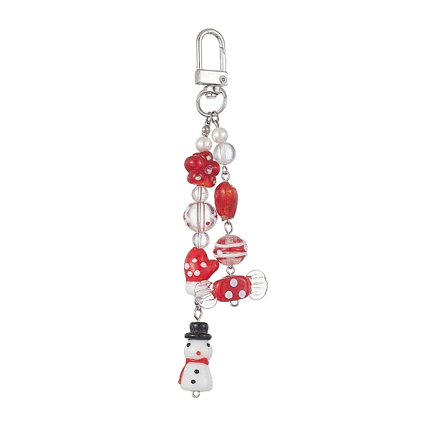 PandaHall Christmas Handmade Lampwork Beaded Pendant Decorations, with Natural Quartz Crystal and Round Shell Pearl Beads, Alloy Swivel..., Red
PandaHall Christmas Handmade Lampwork Beaded Pendant Decorations, with Natural Quartz Crystal and Round Shell Pearl Beads, Alloy Swivel..., Red