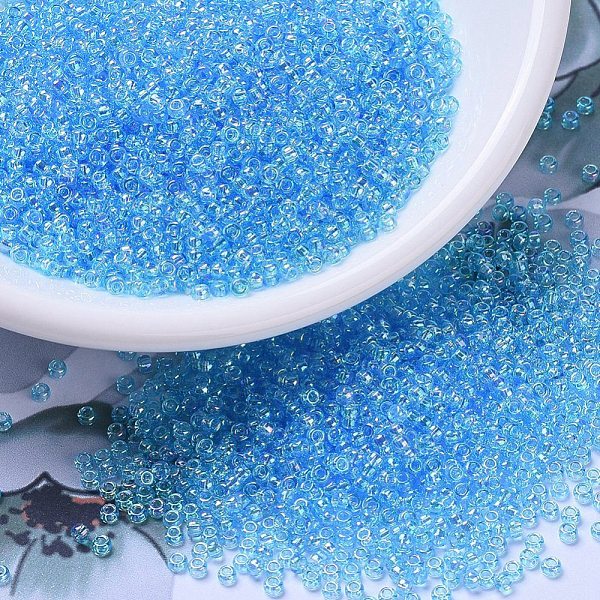 PandaHall MIYUKI Round Rocailles Beads, Japanese Seed Beads, 11/0, (RR260) Transparent Aqua AB, 2x1.3mm, Hole: 0.8mm, about 1111pcs/10g..., Cyan
PandaHall MIYUKI Round Rocailles Beads, Japanese Seed Beads, 11/0, (RR260) Transparent Aqua AB, 2x1.3mm, Hole: 0.8mm, about 1111pcs/10g..., Cyan