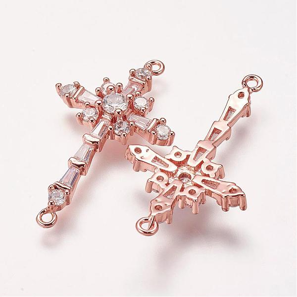 PandaHall Brass Micro Pave Cubic Zirconia Links, Cross, Rose Gold, 34x20x4mm, Hole: 1mm Brass+Cubic Zirconia Cross
PandaHall Brass Micro Pave Cubic Zirconia Links, Cross, Rose Gold, 34x20x4mm, Hole: 1mm Brass+Cubic Zirconia Cross