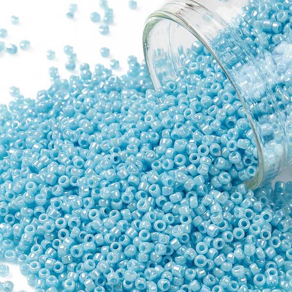 PandaHall TOHO Round Seed Beads, Japanese Seed Beads, (403) Opaque AB Blue Turquoise, 15/0, 1.5mm, Hole: 0.7mm, about 3000pcs/bottle..., Cyan
PandaHall TOHO Round Seed Beads, Japanese Seed Beads, (403) Opaque AB Blue Turquoise, 15/0, 1.5mm, Hole: 0.7mm, about 3000pcs/bottle..., Cyan