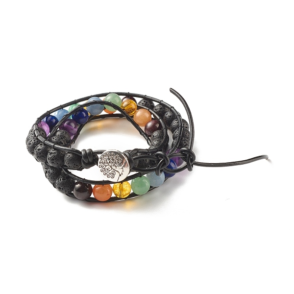 PandaHall 2-Loop Round Natural Mixed Stone Braided Wrap Bracelet with Tree of Life Alloy Charm, 7 Chakra Jewelry for Women, 17-7/8 inch...
PandaHall 2-Loop Round Natural Mixed Stone Braided Wrap Bracelet with Tree of Life Alloy Charm, 7 Chakra Jewelry for Women, 17-7/8 inch...