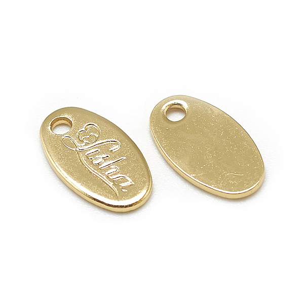 PandaHall Brass Charms, Oval with Word, Real 18K Gold Plated, 10.5x6x1mm, Hole: 1mm Brass Oval
PandaHall Brass Charms, Oval with Word, Real 18K Gold Plated, 10.5x6x1mm, Hole: 1mm Brass Oval