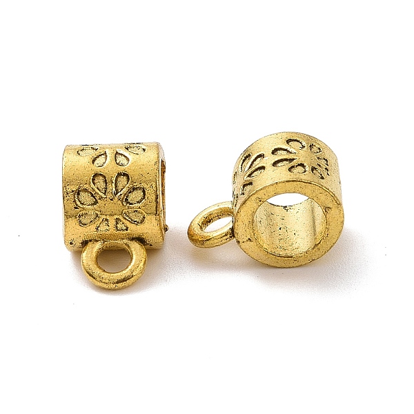 PandaHall Tibetan Style Alloy Tube Bails, Loop Bails, Tube with Floral, Antique Golden, 11x7x7mm, Hole: 2mm, Inner Diameter: 4.8mm...
PandaHall Tibetan Style Alloy Tube Bails, Loop Bails, Tube with Floral, Antique Golden, 11x7x7mm, Hole: 2mm, Inner Diameter: 4.8mm...