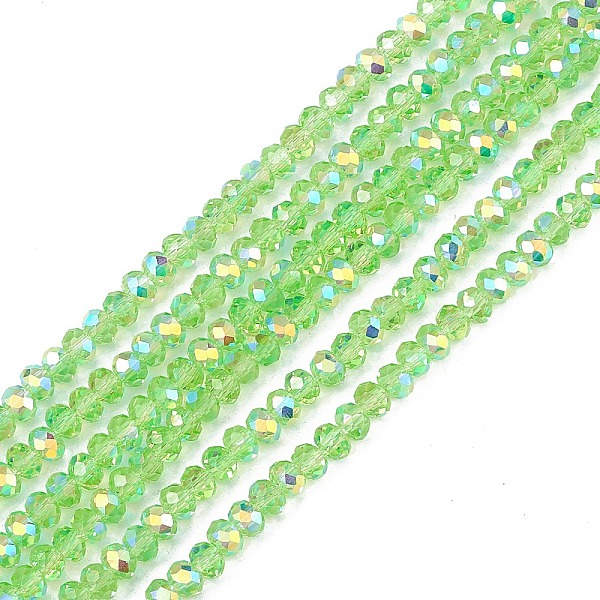 PandaHall Transparent Electroplate Glass Beads Strands, Faceted, Rondelle, AB Color Plated, Lime, 4~4.5x3~3.5mm, Hole: 0.8mm, about..., Green
PandaHall Transparent Electroplate Glass Beads Strands, Faceted, Rondelle, AB Color Plated, Lime, 4~4.5x3~3.5mm, Hole: 0.8mm, about..., Green