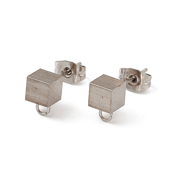 PandaHall 304 Stainless Steel Stud Earring Findings, with Ear Nuts and Horizontal Loops, Cube, Stainless Steel Color, 8x5mm, Hole: 2mm, Pin...
PandaHall 304 Stainless Steel Stud Earring Findings, with Ear Nuts and Horizontal Loops, Cube, Stainless Steel Color, 8x5mm, Hole: 2mm, Pin...