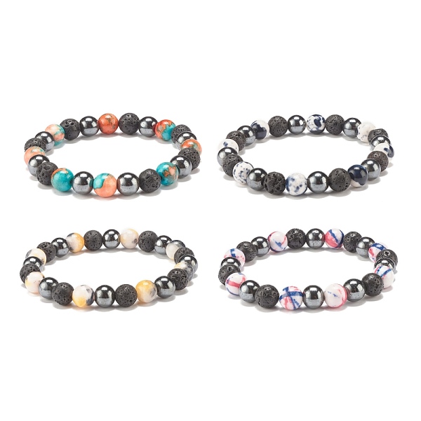 PandaHall Gemstone & Lava Rock & Synthetic Hematite Round Beaded Stretch Bracelet, Essential Oil Gemstone Jewelry for Women, Mixed Color..., Multicolor
PandaHall Gemstone & Lava Rock & Synthetic Hematite Round Beaded Stretch Bracelet, Essential Oil Gemstone Jewelry for Women, Mixed Color..., Multicolor