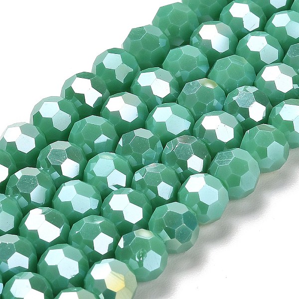 PandaHall Opaque Glass Beads Stands, AB Color, Faceted(32 Facets), Round, Medium Sea Green, 8x7~7.5mm, Hole: 1.5mm, about 66pcs/strand...
PandaHall Opaque Glass Beads Stands, AB Color, Faceted(32 Facets), Round, Medium Sea Green, 8x7~7.5mm, Hole: 1.5mm, about 66pcs/strand...