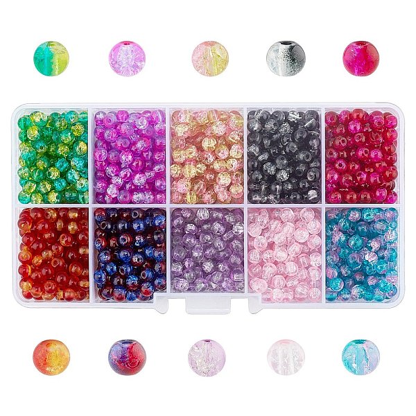PandaHall Round Transparent Crackle Glass Beads, Mixed Color, 4mm, Hole: 1.3mm, about 1500~1550pcs/box Glass Round Multicolor
PandaHall Round Transparent Crackle Glass Beads, Mixed Color, 4mm, Hole: 1.3mm, about 1500~1550pcs/box Glass Round Multicolor