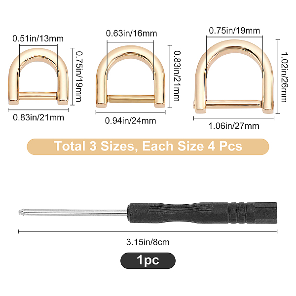 PandaHall GORGECRAFT 1 Box 3 Sizes 12PCS Gold D-Rings Horseshoe Shape D Ring U Shape Screw in Shackle Semicircle Metal D Rings Leather...
PandaHall GORGECRAFT 1 Box 3 Sizes 12PCS Gold D-Rings Horseshoe Shape D Ring U Shape Screw in Shackle Semicircle Metal D Rings Leather...
