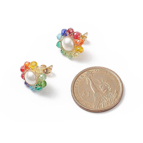 PandaHall Shell Pearl & Glass Beaded Sun Stud Earrings, 304 Stainless Steel Wire Wrap Jewelry for Women, Colorful, 16mm, Pin: 0.8mm Glass...
PandaHall Shell Pearl & Glass Beaded Sun Stud Earrings, 304 Stainless Steel Wire Wrap Jewelry for Women, Colorful, 16mm, Pin: 0.8mm Glass...