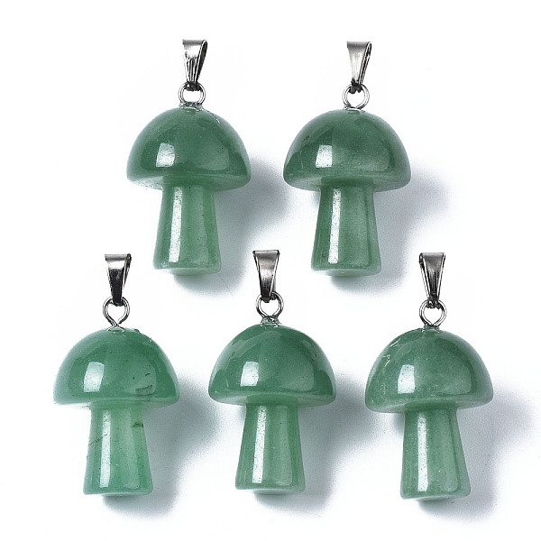 PandaHall Natural Green Aventurine Pendants, with Stainless Steel Snap On Bails, Mushroom Shaped, 24~25x16mm, Hole: 5x3mm Green Aventurine...
PandaHall Natural Green Aventurine Pendants, with Stainless Steel Snap On Bails, Mushroom Shaped, 24~25x16mm, Hole: 5x3mm Green Aventurine...