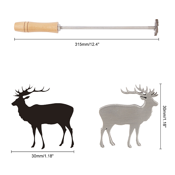 PandaHall Branding Stainless Steel Stamps, Bent Head, for Cake/Wood/Leather, Deer Pattern, 315x30x30mm Stainless Steel Deer
PandaHall Branding Stainless Steel Stamps, Bent Head, for Cake/Wood/Leather, Deer Pattern, 315x30x30mm Stainless Steel Deer