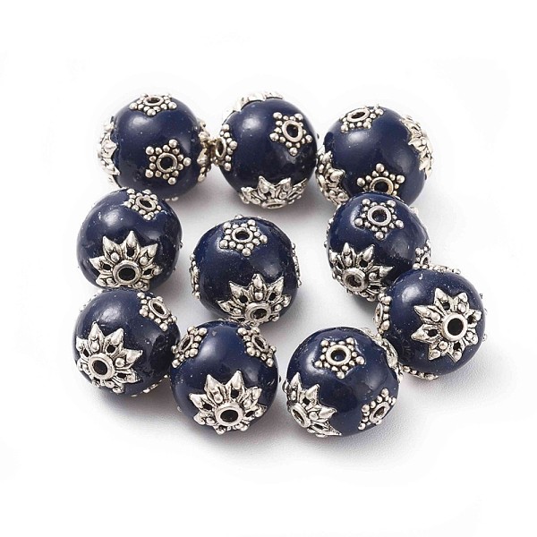 PandaHall Handmade Indonesia Beads, with Polymer Clay, Alloy Bead Caps and Alloy Findings, Oval, Antique Silver, Midnight Blue...
PandaHall Handmade Indonesia Beads, with Polymer Clay, Alloy Bead Caps and Alloy Findings, Oval, Antique Silver, Midnight Blue...