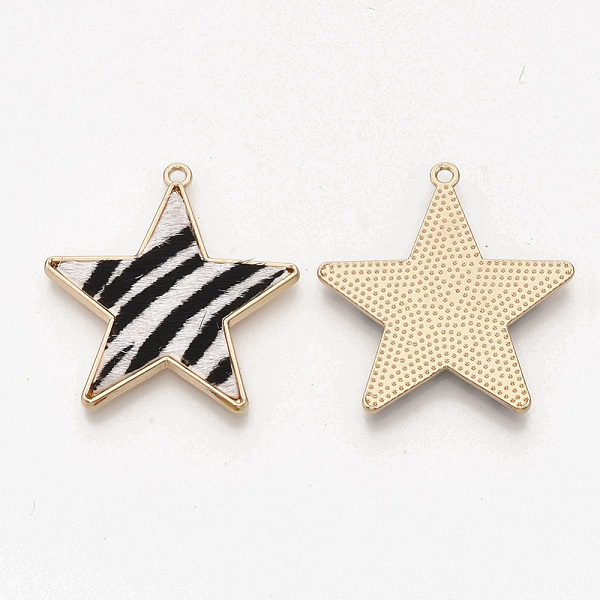 PandaHall Eco-Friendly Cowhide Leather Pendants, with Golden Plated Alloy Cabochon Settings, Star with Zebra-stripe Pattern Pattern, Black...
PandaHall Eco-Friendly Cowhide Leather Pendants, with Golden Plated Alloy Cabochon Settings, Star with Zebra-stripe Pattern Pattern, Black...