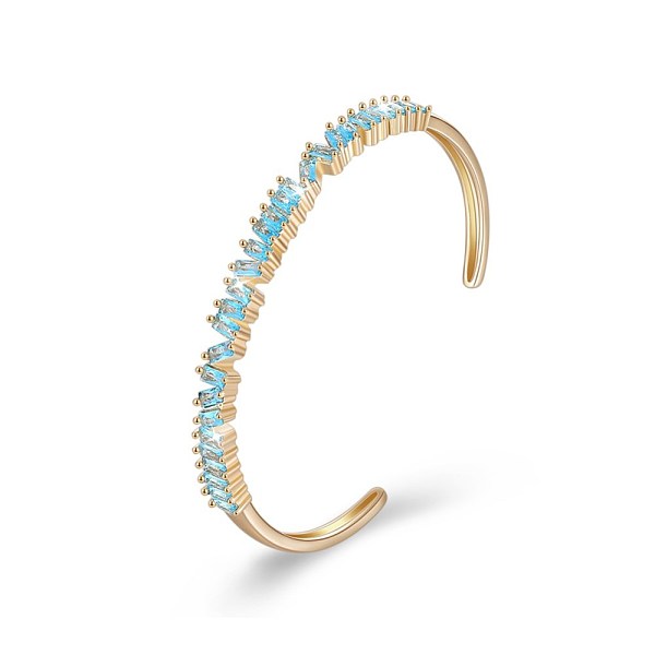 PandaHall Classic Brass Cuff Bangles, with Cubic Zirconia, Cyan, Champagne Yellow, Gold, 2-3/8 inch(60mm) Cubic Zirconia Cyan
PandaHall Classic Brass Cuff Bangles, with Cubic Zirconia, Cyan, Champagne Yellow, Gold, 2-3/8 inch(60mm) Cubic Zirconia Cyan