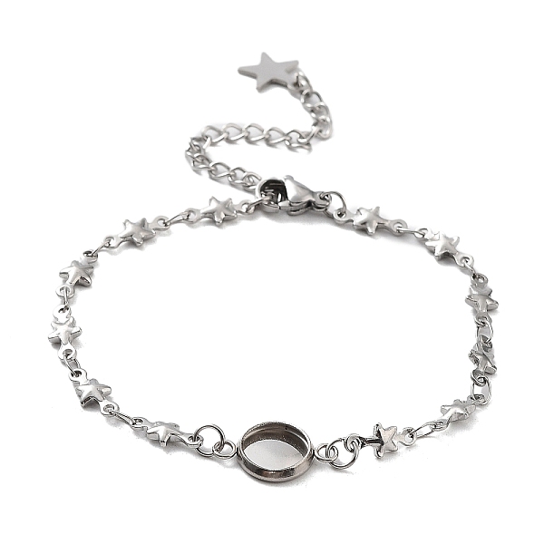 PandaHall 201 Stainless Steel Link Bracelet Settings Fit for Cabochons, with 304 Stainless Steel Tray, Bracelet Making with Link Chains...
PandaHall 201 Stainless Steel Link Bracelet Settings Fit for Cabochons, with 304 Stainless Steel Tray, Bracelet Making with Link Chains...