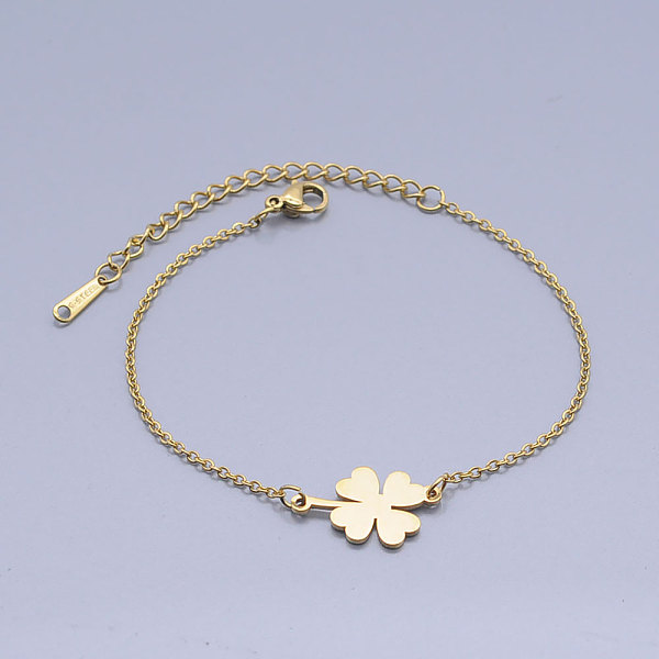 PandaHall 201 Stainless Steel Link Bracelets, with Lobster Claw Clasps, Clover, Golden, 6-7/8 inch(17.3~17.5cm) 201 Stainless Steel
PandaHall 201 Stainless Steel Link Bracelets, with Lobster Claw Clasps, Clover, Golden, 6-7/8 inch(17.3~17.5cm) 201 Stainless Steel