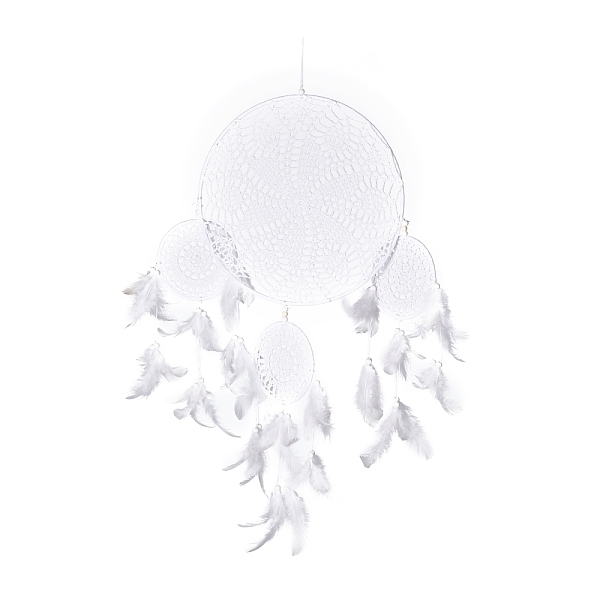 PandaHall Handmade Round Cotton Woven Net/Web with Feather Wall Hanging Decoration, with Iron Rings, Wooden Beads, for Home Offices Amulet..., White
PandaHall Handmade Round Cotton Woven Net/Web with Feather Wall Hanging Decoration, with Iron Rings, Wooden Beads, for Home Offices Amulet..., White