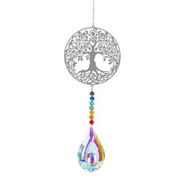 PandaHall Metal Big Pendant Decorations, Hanging Sun Catchers, Chakra Theme K9 Crystal Glass, Flat Round with Tree of Life, Colorful, 49cm...
PandaHall Metal Big Pendant Decorations, Hanging Sun Catchers, Chakra Theme K9 Crystal Glass, Flat Round with Tree of Life, Colorful, 49cm...
