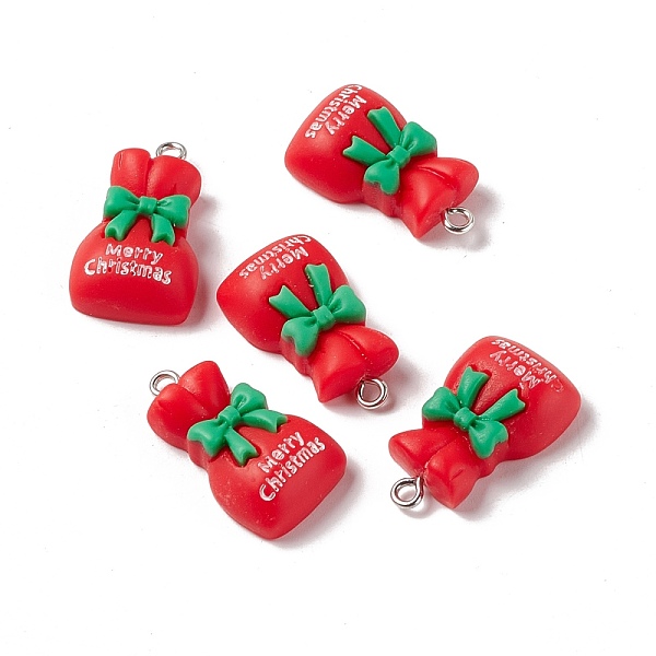 PandaHall Christmas Theme Opaque Resin Pendants, with Platinum Tone Iron Findings, Gift Bag, Red, 25x15x7mm, Hole: 2mm Iron+Resin Bag Red
PandaHall Christmas Theme Opaque Resin Pendants, with Platinum Tone Iron Findings, Gift Bag, Red, 25x15x7mm, Hole: 2mm Iron+Resin Bag Red