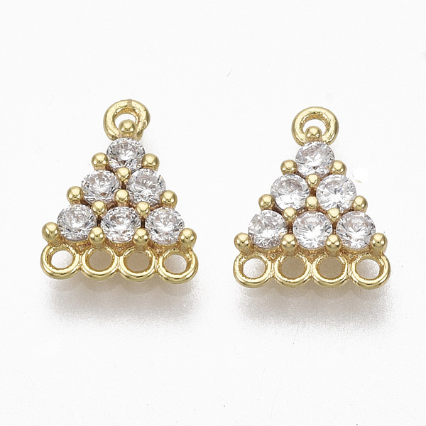 PandaHall Brass Micro Pave Cubic Zirconia Chandelier Component Links, Nickel Free, Triangle, Clear, Real 18K Gold Plated, 10x8x2.5mm, Hole...
PandaHall Brass Micro Pave Cubic Zirconia Chandelier Component Links, Nickel Free, Triangle, Clear, Real 18K Gold Plated, 10x8x2.5mm, Hole...