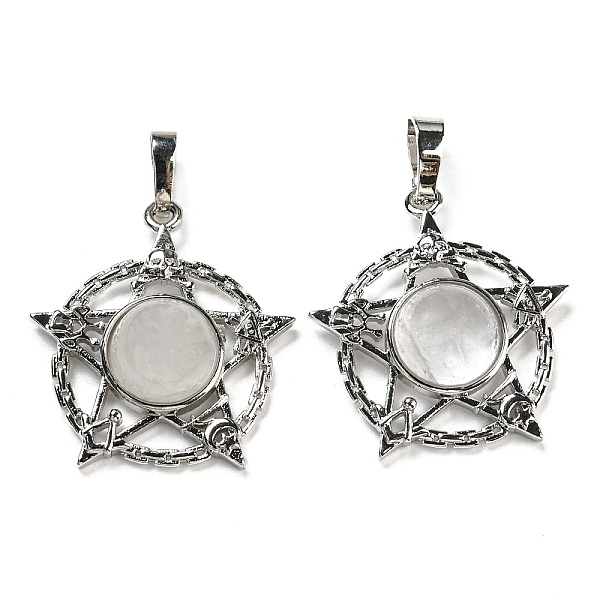 PandaHall Natural Quartz Crystal Pendants, Rock Crystal Pendants, Rack Plating Brass Ring Charms with Star, Platinum, Cadmium Free & Lead...
PandaHall Natural Quartz Crystal Pendants, Rock Crystal Pendants, Rack Plating Brass Ring Charms with Star, Platinum, Cadmium Free & Lead...