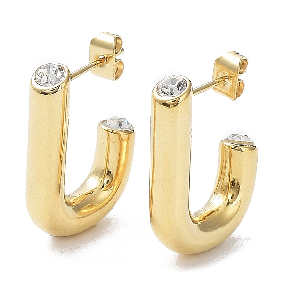 PandaHall Ion Plating(IP) 304 Stainless Steel Half Hoop Stud Earrings, with Rhinestone, Manual Polished, J Hook Ear Studs, Golden...
PandaHall Ion Plating(IP) 304 Stainless Steel Half Hoop Stud Earrings, with Rhinestone, Manual Polished, J Hook Ear Studs, Golden...