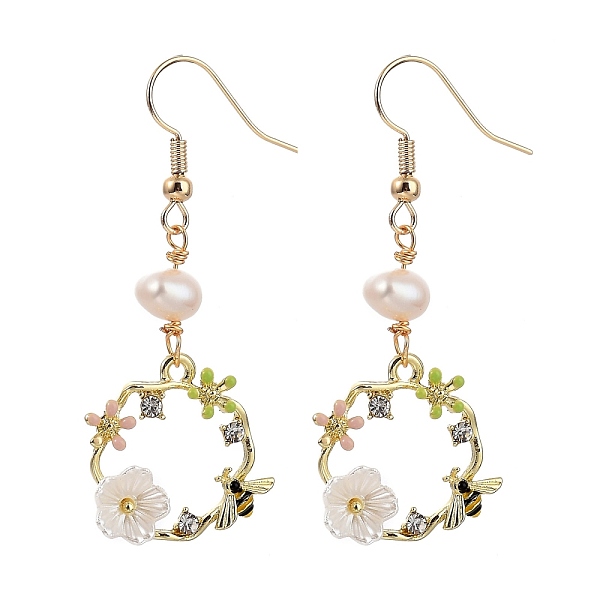 PandaHall Dangle Earrings, with Brass Earring Hooks, Natural Pearl Beads, Alloy Enamel Pendants, Acrylic and Rhinestone, Ring with Flower...
PandaHall Dangle Earrings, with Brass Earring Hooks, Natural Pearl Beads, Alloy Enamel Pendants, Acrylic and Rhinestone, Ring with Flower...