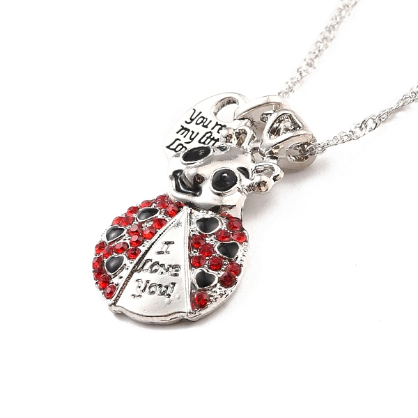 PandaHall Colorful Rhinestone Ladybird and Heart Pendant Necklace, I Love You Word Jewelry for Women, Platinum, 19.09 inch(48.5cm)..., Multicolor
PandaHall Colorful Rhinestone Ladybird and Heart Pendant Necklace, I Love You Word Jewelry for Women, Platinum, 19.09 inch(48.5cm)..., Multicolor