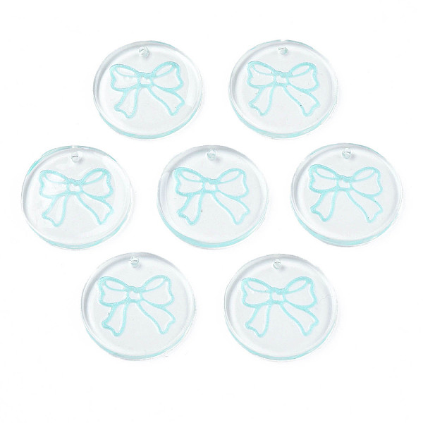 PandaHall Transparent Resin Pendants, with Glitter Powder, Flat Round with Bowknot, Pale Turquoise, 24.5x2.5~3mm, Hole: 1.4mm Resin Flat...
PandaHall Transparent Resin Pendants, with Glitter Powder, Flat Round with Bowknot, Pale Turquoise, 24.5x2.5~3mm, Hole: 1.4mm Resin Flat...