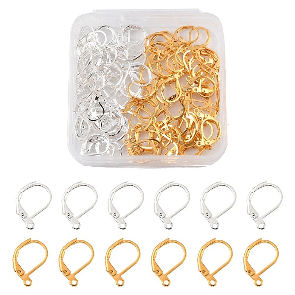 PandaHall 100Pcs 2 Colors Brass Leverback Earring Findings, with Horizontal Loops, Lead Free and Cadmium Free, Golden & Silver, 15x10mm...
PandaHall 100Pcs 2 Colors Brass Leverback Earring Findings, with Horizontal Loops, Lead Free and Cadmium Free, Golden & Silver, 15x10mm...