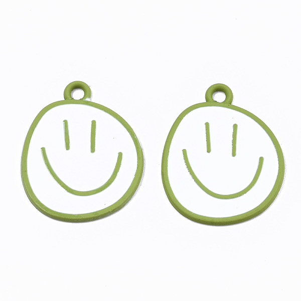 PandaHall Spray Painted Alloy Pendants, Cadmium Free & Lead Free, with White Enamel, Smiling Face, Yellow Green, 24x20x1mm, Hole: 2mm...
PandaHall Spray Painted Alloy Pendants, Cadmium Free & Lead Free, with White Enamel, Smiling Face, Yellow Green, 24x20x1mm, Hole: 2mm...