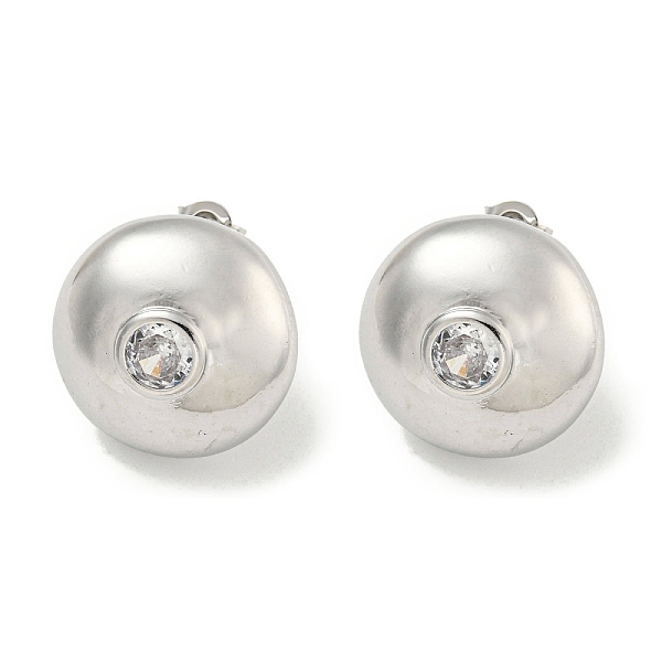 PandaHall Brass Micro Pave Cubic Zirconia Stud Earrings for Women, Cadmium Free & Lead Free, Long-Lasting Plated, Platinum, Half Round, 18mm..., Clear
PandaHall Brass Micro Pave Cubic Zirconia Stud Earrings for Women, Cadmium Free & Lead Free, Long-Lasting Plated, Platinum, Half Round, 18mm..., Clear