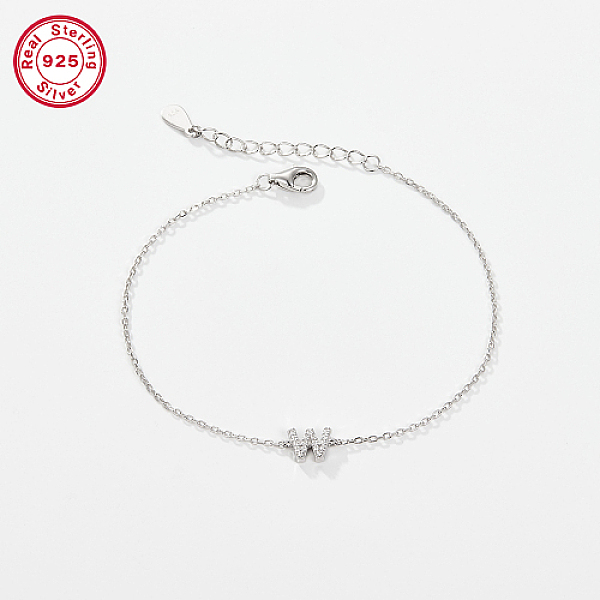 PandaHall Rhodium Plated 925 Sterling Silver Letter Cubic Zirconia Link Bracelets, Cable Chains Bracelets for Women, Letter W, 6-1/4 inch..., Clear
PandaHall Rhodium Plated 925 Sterling Silver Letter Cubic Zirconia Link Bracelets, Cable Chains Bracelets for Women, Letter W, 6-1/4 inch..., Clear