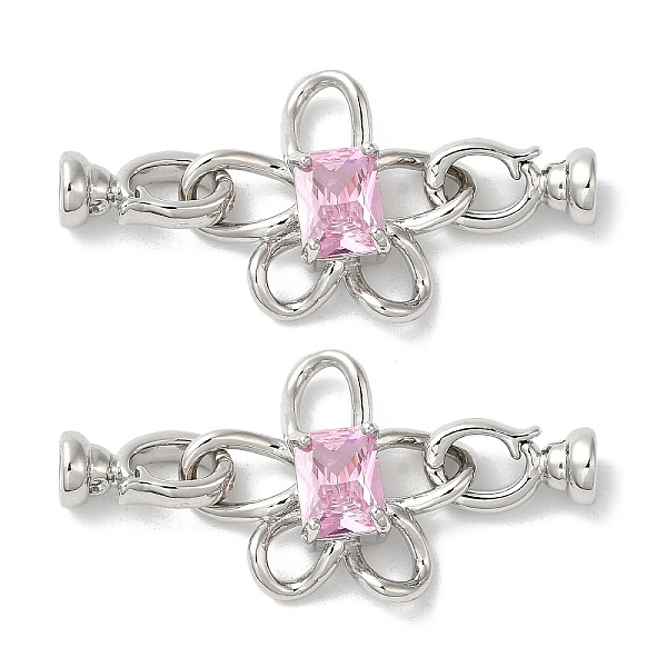 PandaHall Rack Plating Brass Pave Pink Glass Fold Over Clasps, Cadmium Free & Lead Free, Long-Lasting Plated, Flower, Platinum, Flower...
PandaHall Rack Plating Brass Pave Pink Glass Fold Over Clasps, Cadmium Free & Lead Free, Long-Lasting Plated, Flower, Platinum, Flower...