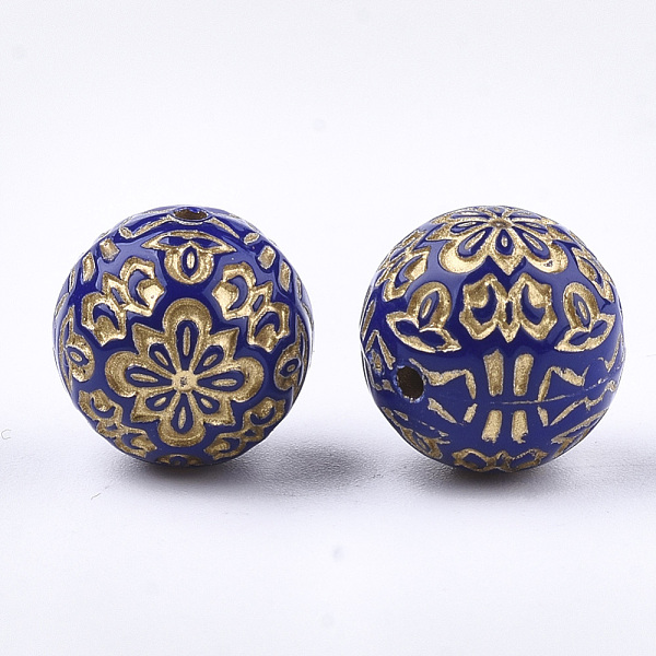 PandaHall Plating Acrylic Beads, Metal Enlaced, Round with Flower, Blue, 13.5~14mm, Hole: 1.5mm, about 325pcs/500g Acrylic Round Blue
PandaHall Plating Acrylic Beads, Metal Enlaced, Round with Flower, Blue, 13.5~14mm, Hole: 1.5mm, about 325pcs/500g Acrylic Round Blue