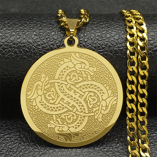 PandaHall 304 Stainless Steel Curb Chain Necklaces, Flat Round with Dragon Pendant Necklaces, Golden, 23.23 inch(59cm) 304 Stainless Steel...
PandaHall 304 Stainless Steel Curb Chain Necklaces, Flat Round with Dragon Pendant Necklaces, Golden, 23.23 inch(59cm) 304 Stainless Steel...