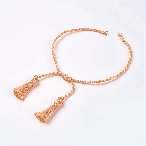 PandaHall Polyester DIY Braided Bracelet Making, with Tassel, Salmon, 10-7/8 inch(275mm), 2mm, Hole: 2mm, Tassels: 23x6mm Polyester Red
PandaHall Polyester DIY Braided Bracelet Making, with Tassel, Salmon, 10-7/8 inch(275mm), 2mm, Hole: 2mm, Tassels: 23x6mm Polyester Red