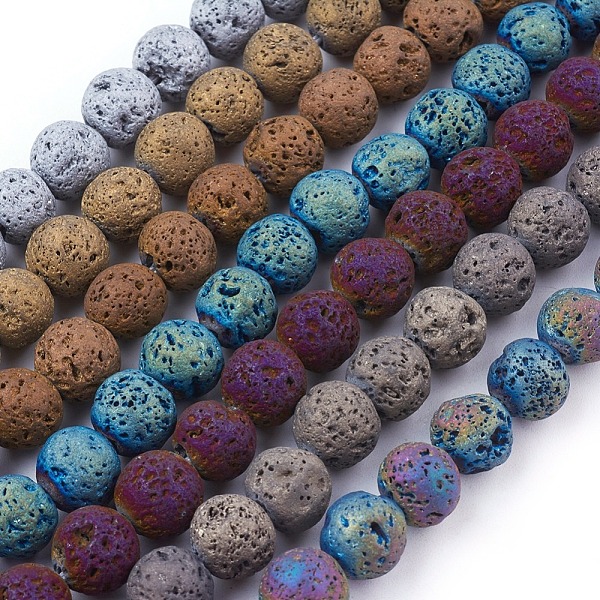 PandaHall Vacuum Plating Electroplated Natural Lava Rock Bead Strands, Round, Mixed Color, 10~10.5mm, Hole: 1.5mm, about 40pcs/strand, 15.55...
PandaHall Vacuum Plating Electroplated Natural Lava Rock Bead Strands, Round, Mixed Color, 10~10.5mm, Hole: 1.5mm, about 40pcs/strand, 15.55...