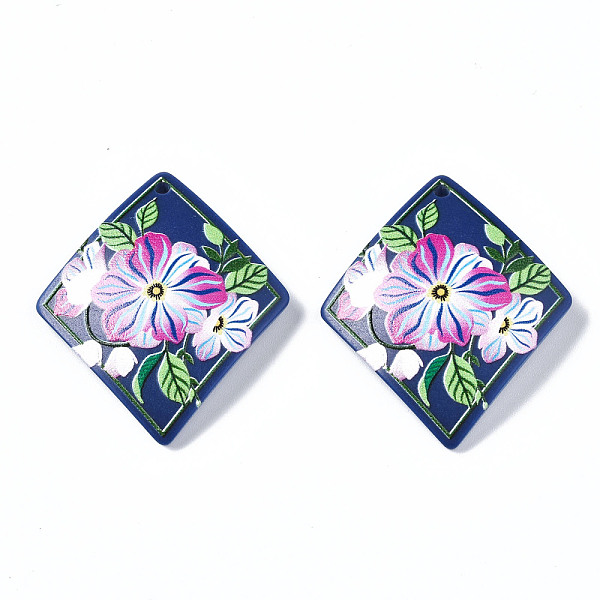 PandaHall 3D Printed Acrylic Pendants, Rhombus with Flower Pattern, Dark Slate Blue, 44x37.5x7mm, Hole: 2mm, Side Length: 30mm Acrylic...
PandaHall 3D Printed Acrylic Pendants, Rhombus with Flower Pattern, Dark Slate Blue, 44x37.5x7mm, Hole: 2mm, Side Length: 30mm Acrylic...