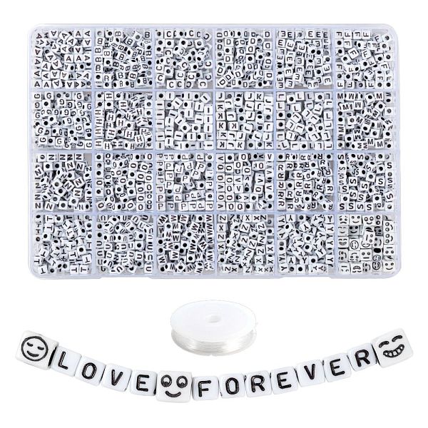 PandaHall DIY Jewelry Making Kits, Including 2350Pcs Cube with Alphabet/Expression Acrylic Letter A~Z Beads, Elastic Crystal Thread, White...
PandaHall DIY Jewelry Making Kits, Including 2350Pcs Cube with Alphabet/Expression Acrylic Letter A~Z Beads, Elastic Crystal Thread, White...