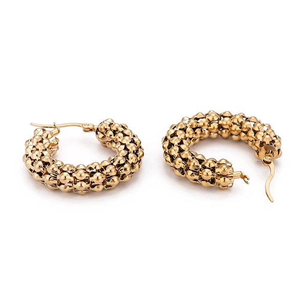 PandaHall 304 Stainless Steel Mesh Hoop Earrings, Hypoallergenic Earrings, Hollow Ring, Golden, 34x8mm, Pin: 0.8x1mm 304 Stainless Steel...
PandaHall 304 Stainless Steel Mesh Hoop Earrings, Hypoallergenic Earrings, Hollow Ring, Golden, 34x8mm, Pin: 0.8x1mm 304 Stainless Steel...